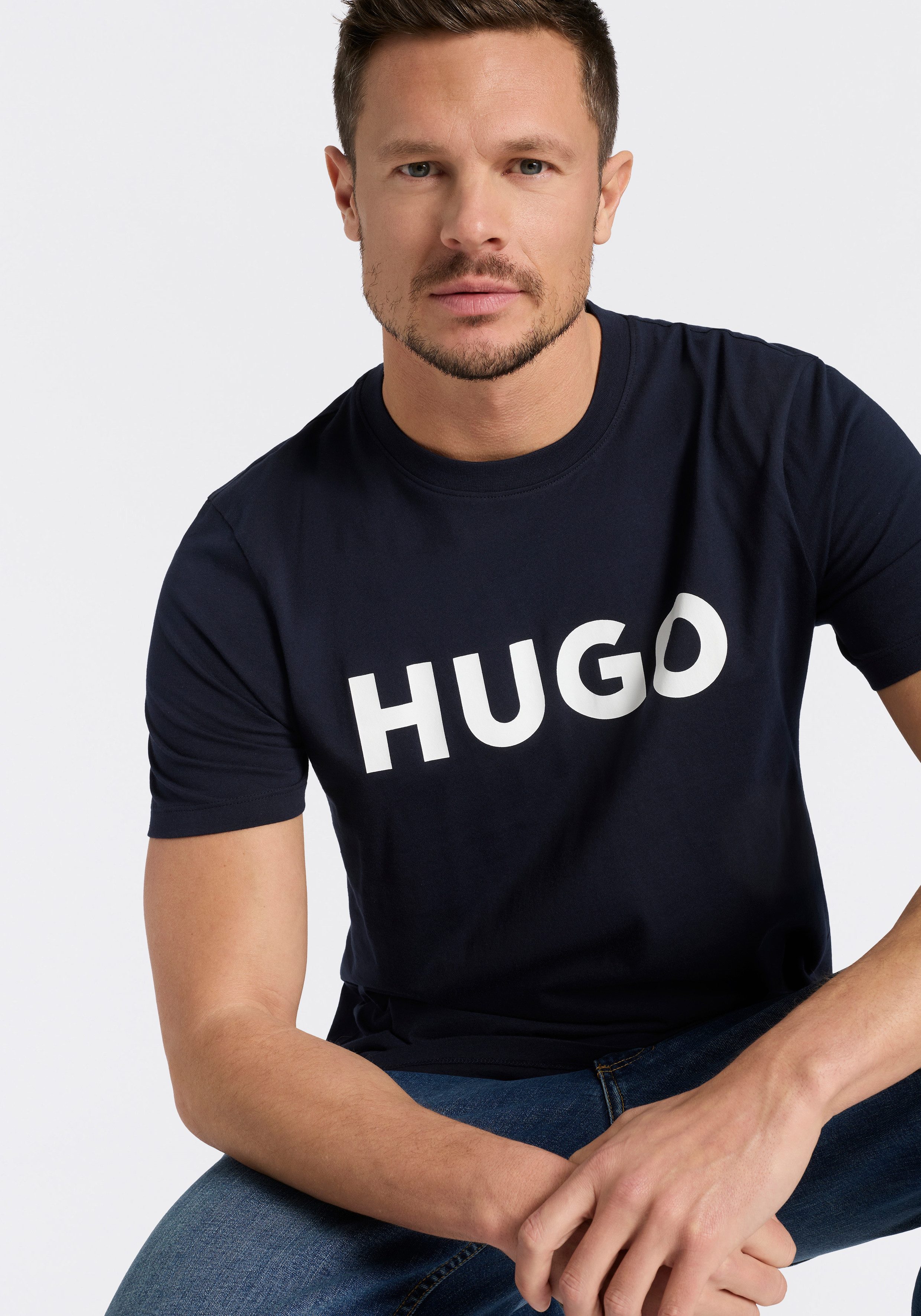 HUGO T-Shirt Dulivio Rundhalsausschnitt, Regular Fit, Must have Basic