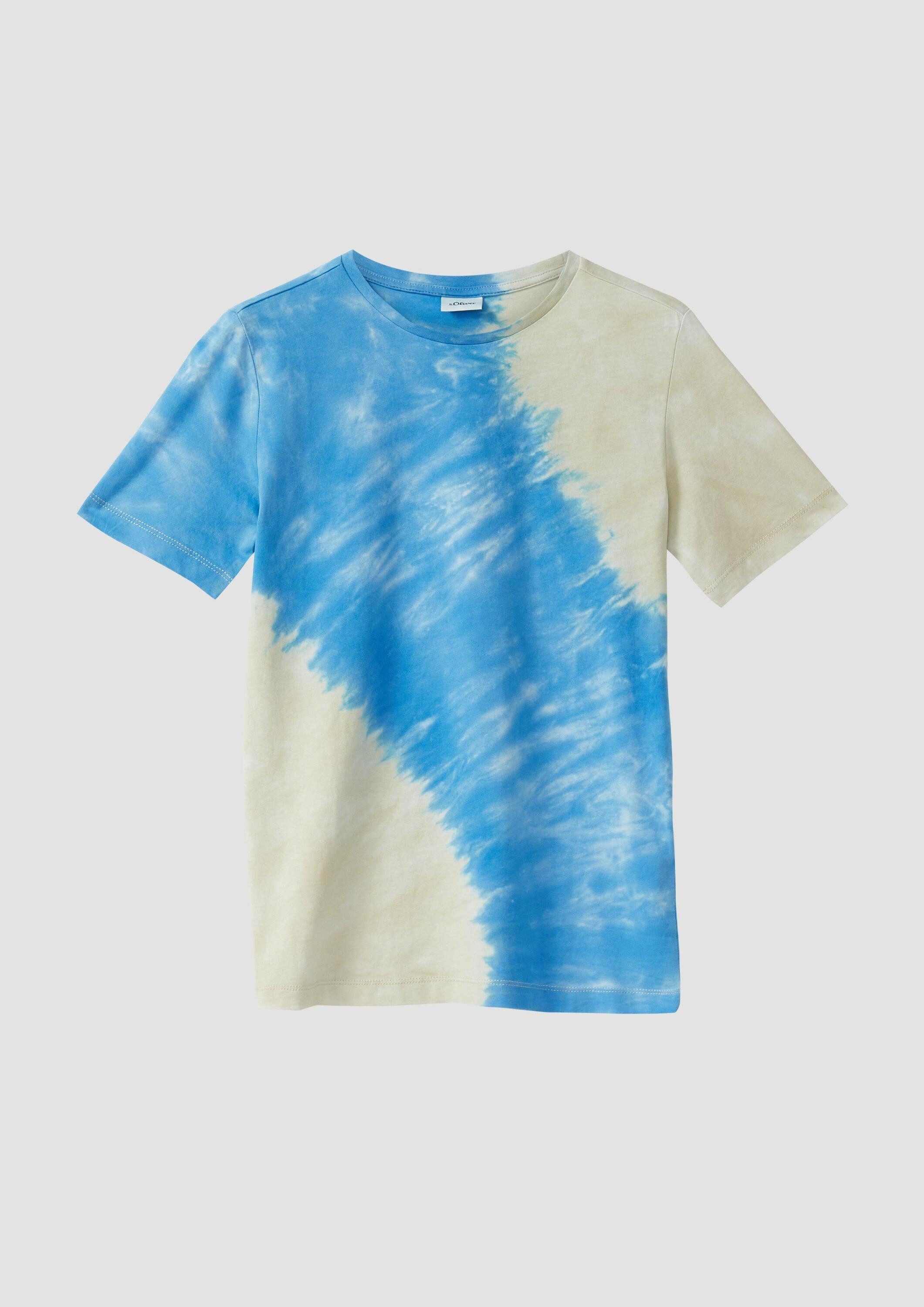 s.Oliver Kurzarmshirt T-Shirt T-Shirt mit Batik-Effekt