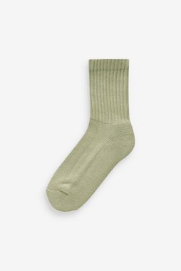 Next Kurzsocken Gerippte Socken mit gepolsterter Sohle, 4er-Pack (4-Paar)