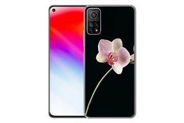 MuchoWow Handyhülle Orchidee - Blumen - Schwarz - Rosa - Knöpfe, Phone Case, Handyhülle Xiaomi Mi 10T, Silikon, Schutzhülle