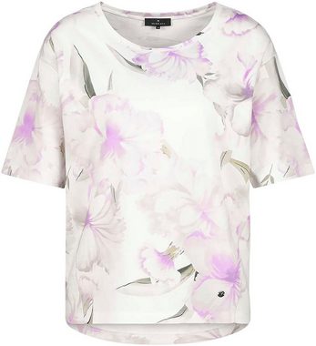 Monari Rundhalsshirt mit Blumenmuster allover