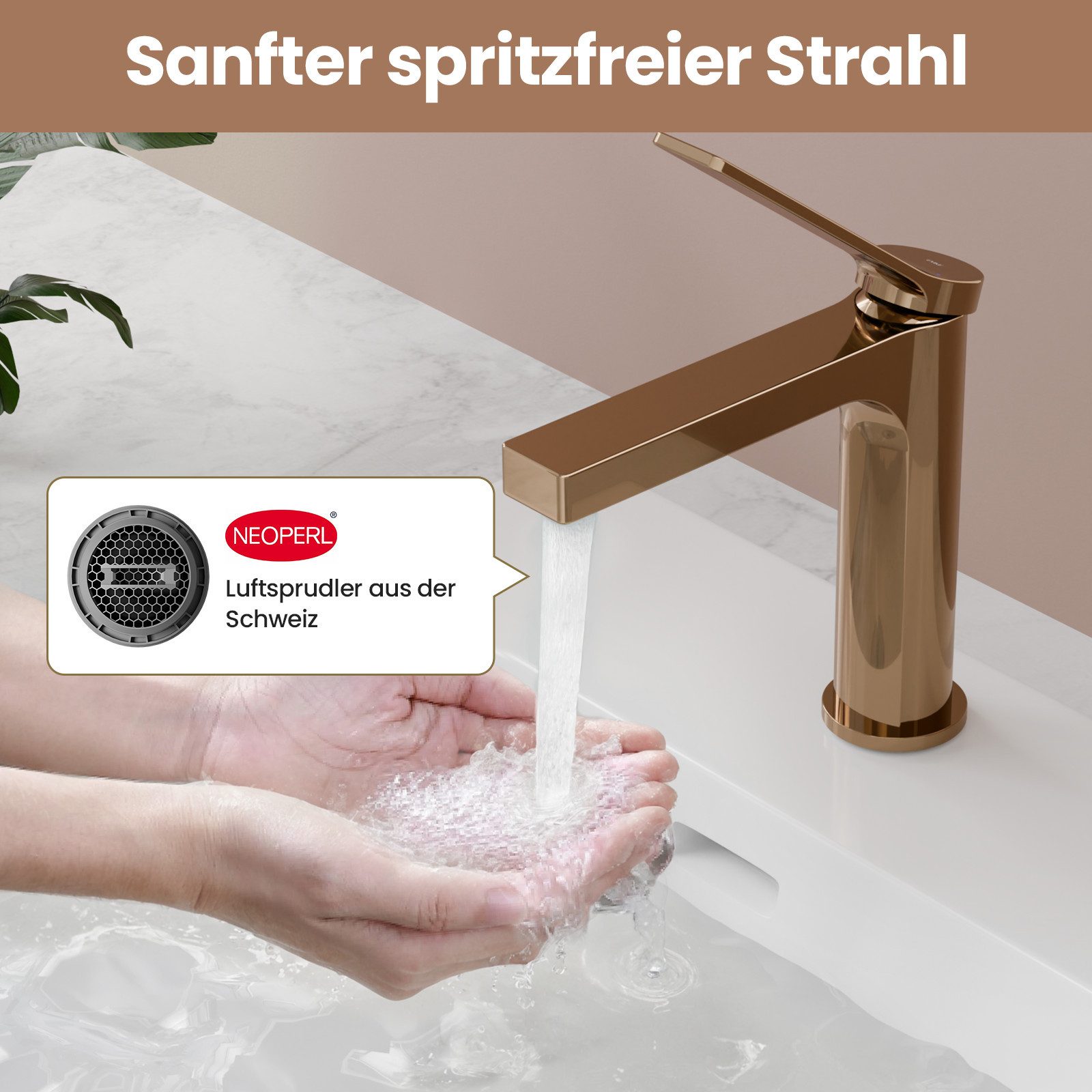 EMKE Waschtischarmatur Badezimmer Mischbatterien Einhebel Wasserhahn günstig online kaufen