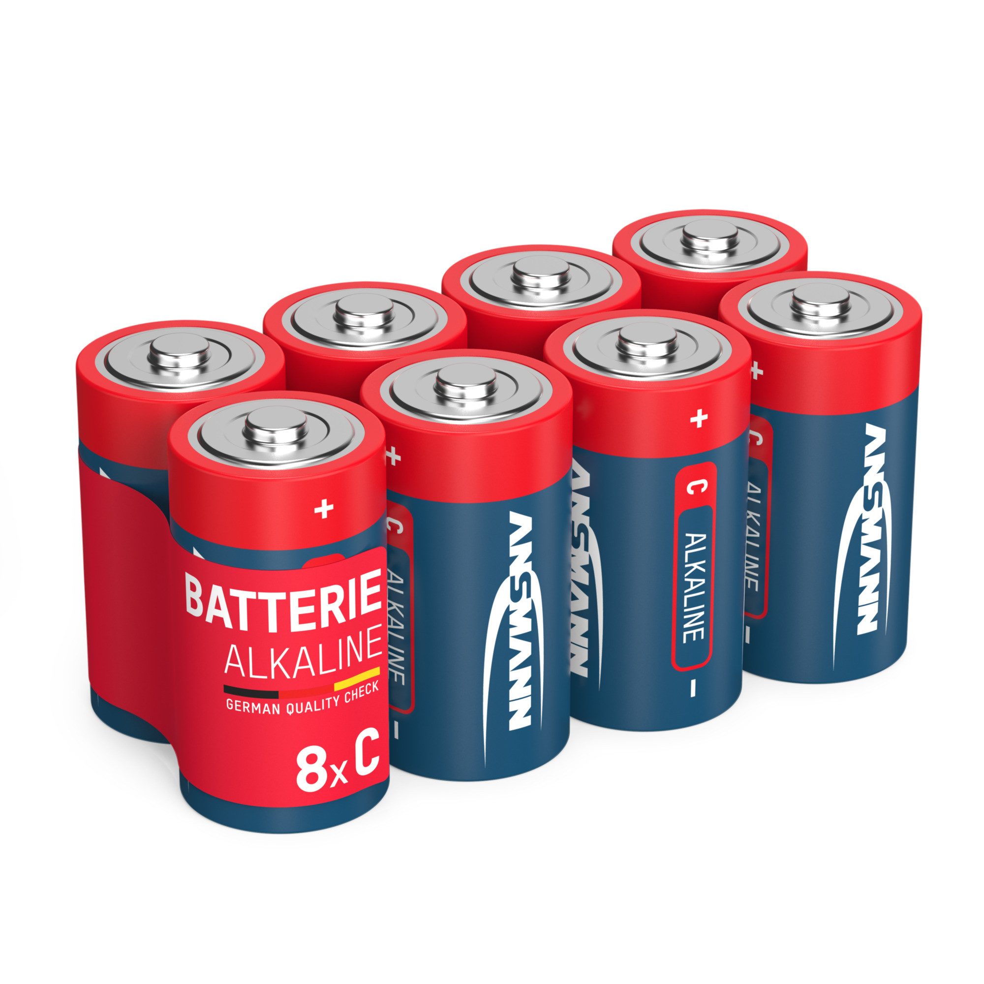 ANSMANN AG Batterie Baby C (LR14), 8 Stück 1,5V - langlebig & auslaufsicher Batterie
