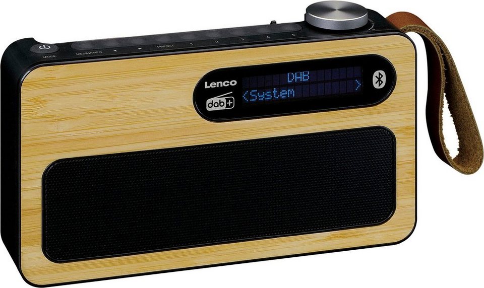 Lenco Tragbares DAB+/ FM Radio mit BT Digitalradio (DAB) (Digitalradio (DAB),  Uhr-und Wecker Funktion