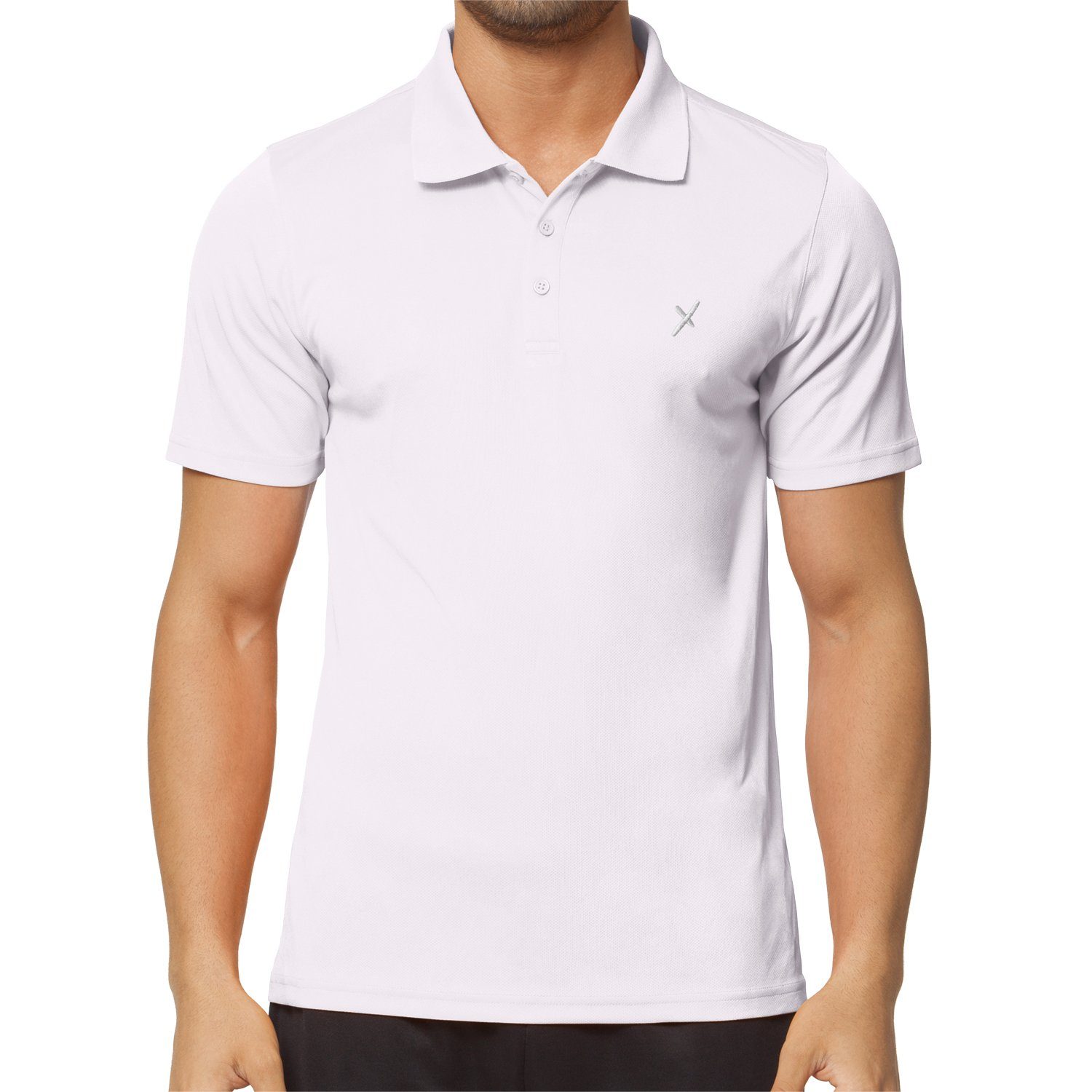 CFLEX Trainingsshirt Herren Sport Shirt Fitness Polo-Shirt Sportswear Collection Weiß