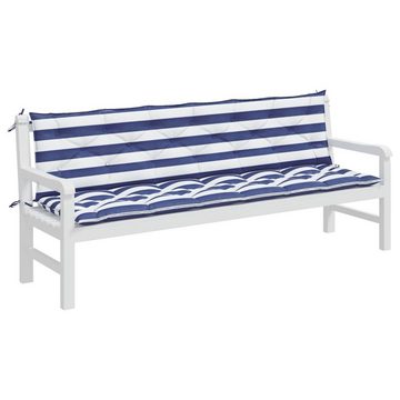 vidaXL Sitzauflage Gartenbank-Auflagen 2 Stk. Blau&Weiß Gestreift 200x50x7cm Stoff, (2 St)