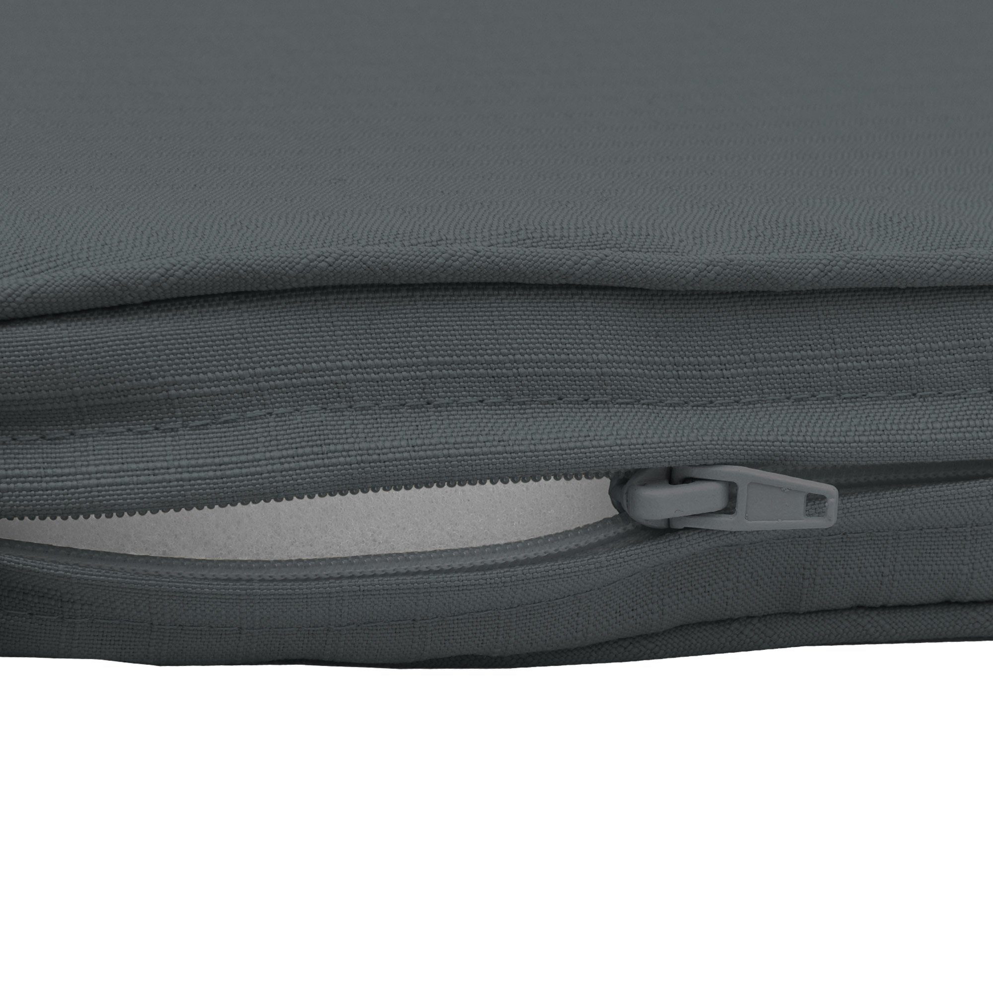 Beautissu Bankauflage Bankauflage Base BK, 100x48x5cm, Graphitgrau, waschbare Bankkissen Sitzauflage - Gartenbankauflage Outdoor