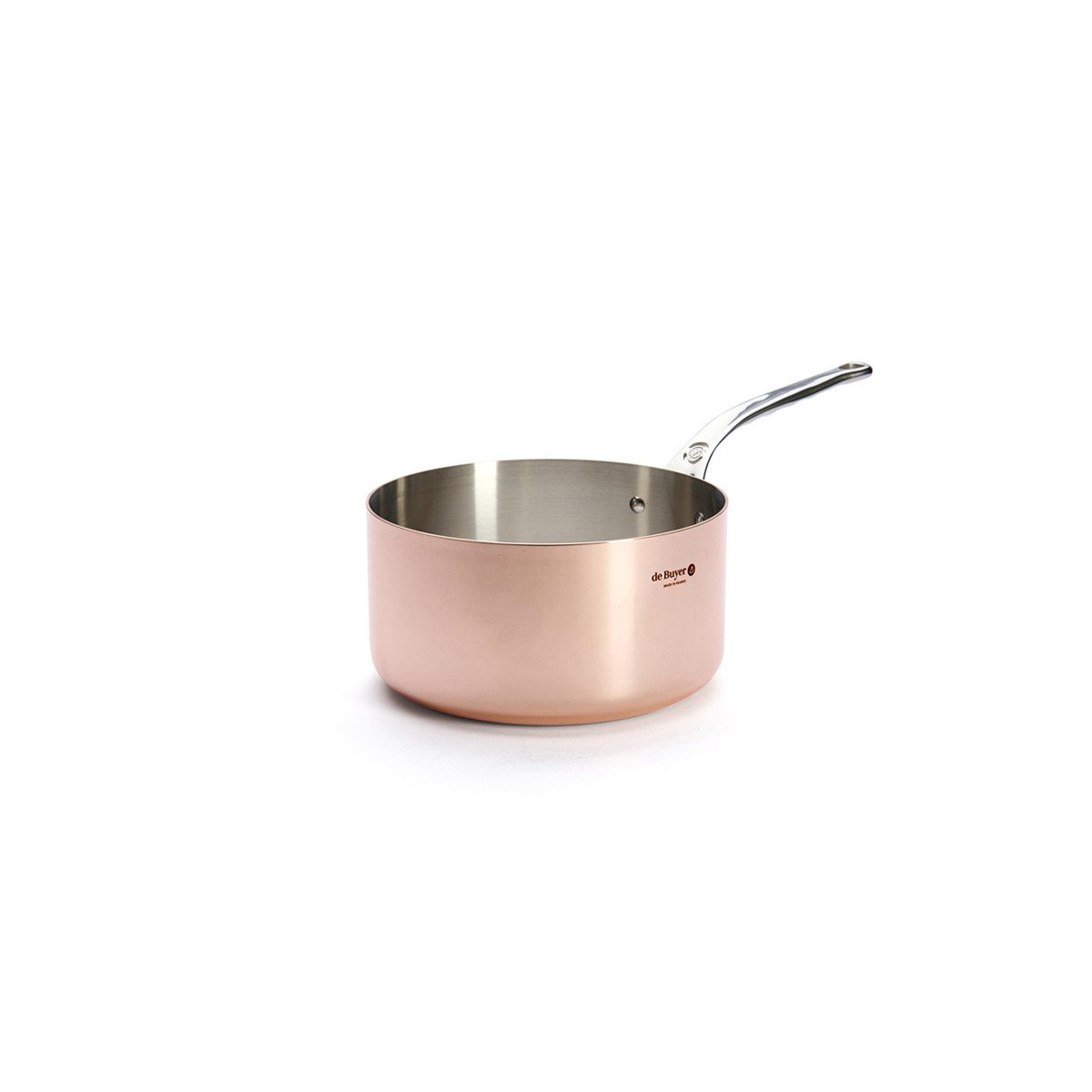 de Buyer Kasserolle Prima Matera, Kupfer-Stiel 14 cm / 1,2 L induktionsgeeignet -