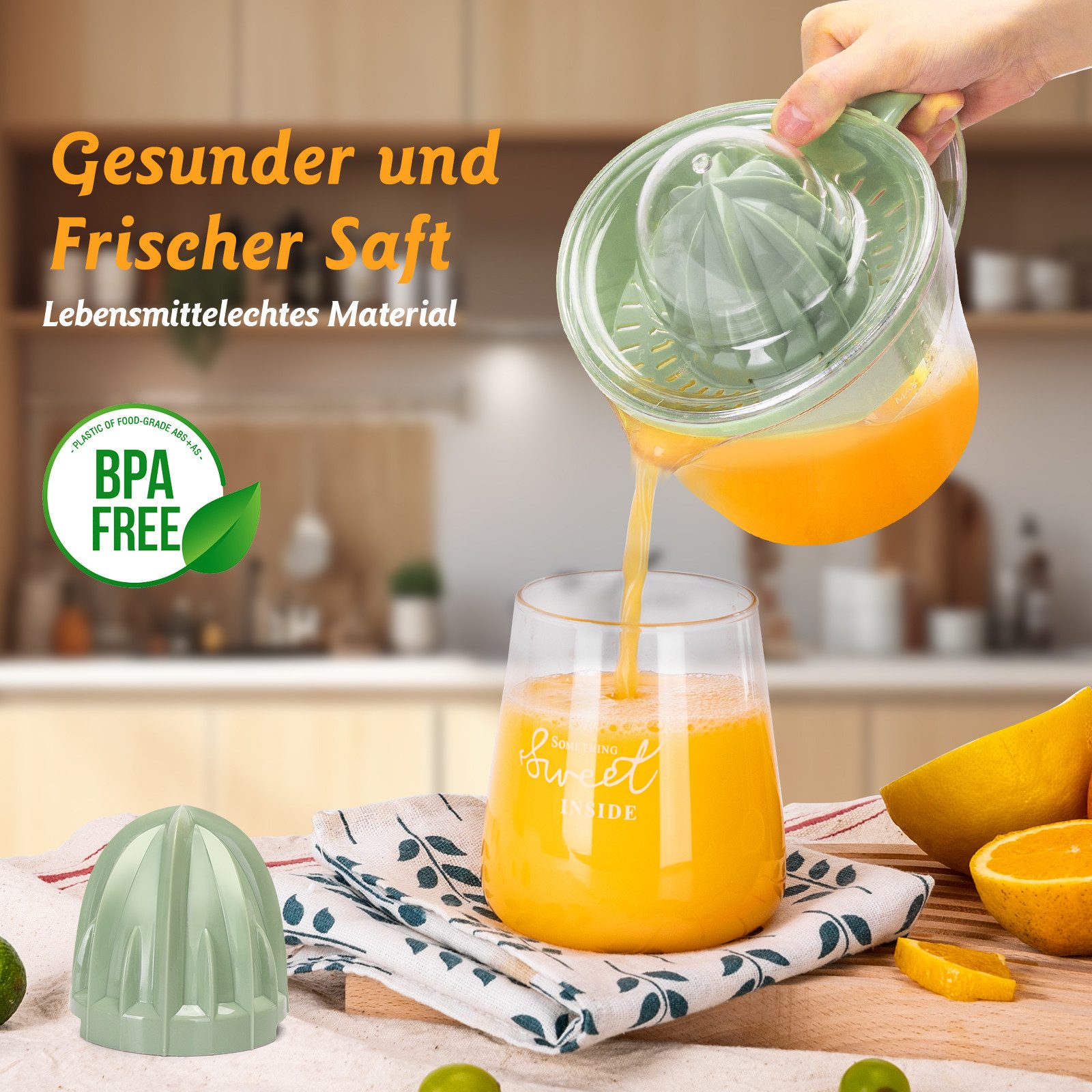 Aigostar Entsafter Saftpresse Elektrisch 2 Kegel, Orangenpresse, Zitruspresse, 40,00 W, Hohe Saftausbeute, Tropfsicherer Auslauf, 100% reiner Saft, BPA-frei – Bild 5 von 5