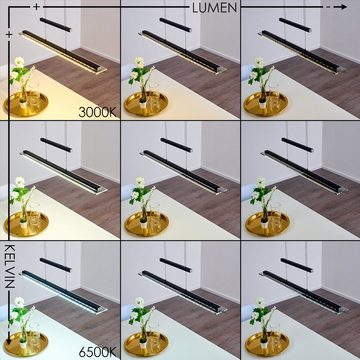 hofstein Pendelleuchte »Nerano« höhenverstellbare Hängelampe aus Metall in schwarz und Glas, 3000 Kelvin, Höhe max. 152cm, 1200 Lumen, stufenlos dimmbar über Tastdimmer