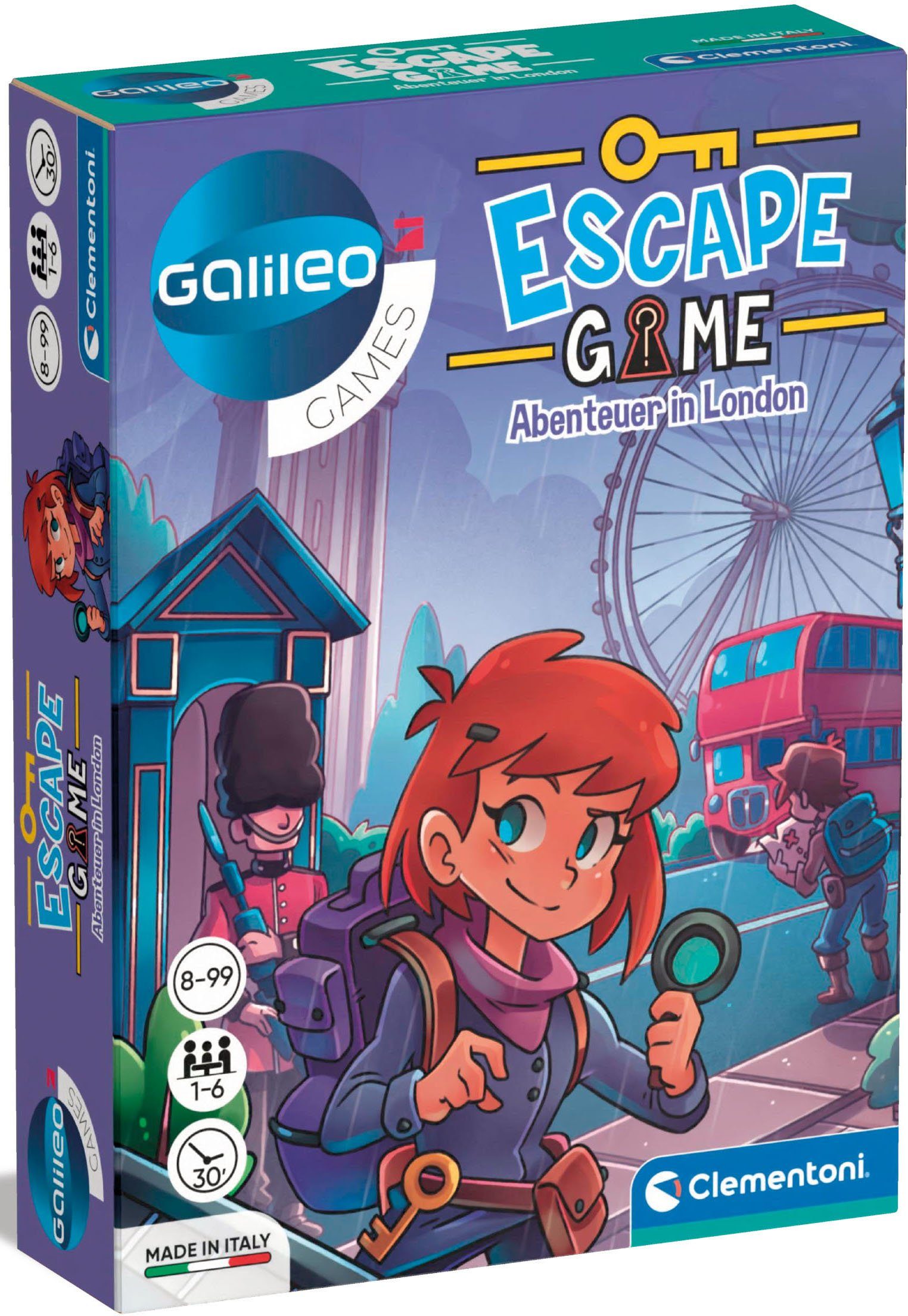 Clementoni® Spiel Galileo, Escape Game Abenteuer in London, Detektivspiel, Made in Europe