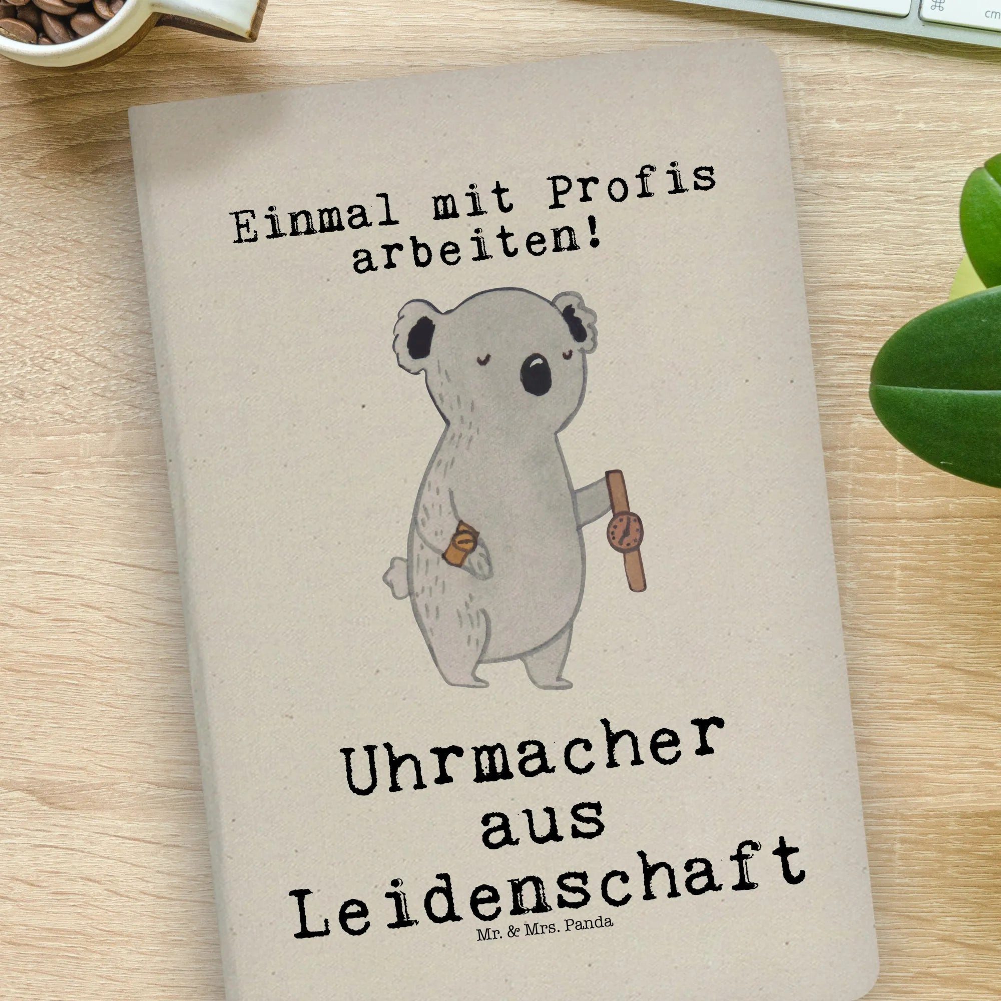 Thumbnail - Mr. & Mrs. Panda Notizbuch Uhrmacher Leidenschaft - Transparent - Geschenk, Dankeschön, Mitarbei Mr. & Mrs. Panda, Bezau...