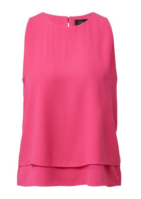s.Oliver BLACK LABEL Kurzarmbluse - Elegantes Blusenshirt mit Layering-Effe günstig online kaufen