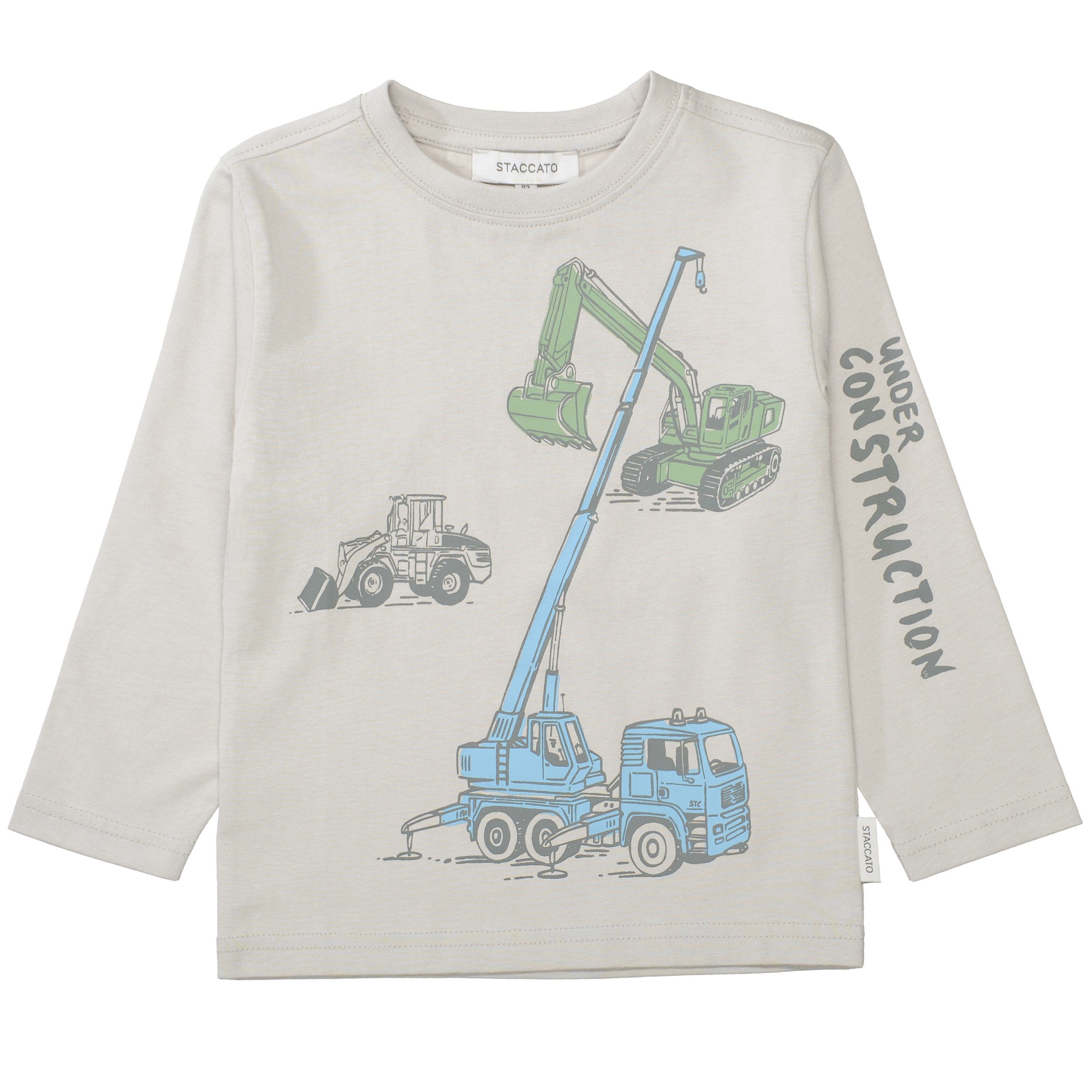 STACCATO Langarmshirt (2-tlg) 2er Pack, mit Kran-Bagger-Motiv, für Boys