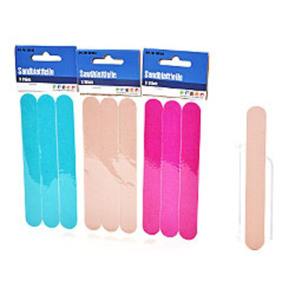 HundB Nagelknipser Sandblattnagelfeile Set 3 Stück zufällige Farben, Pflegeset, 3-tlg., 3-teilig, Nagelfeile Schleifblatt Maniküre Feilen Set Bunt Pflege Werkzeug