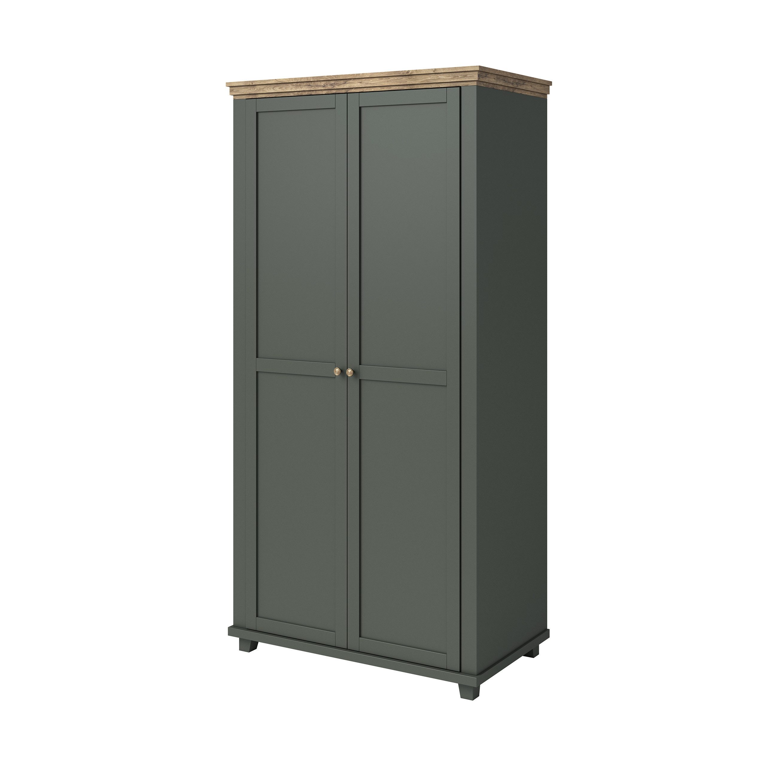 Masseno Drehtürenschrank EVOLETTA 108 cm Kleiderschrank 2 Türen Schlafzimmerschrank Grün