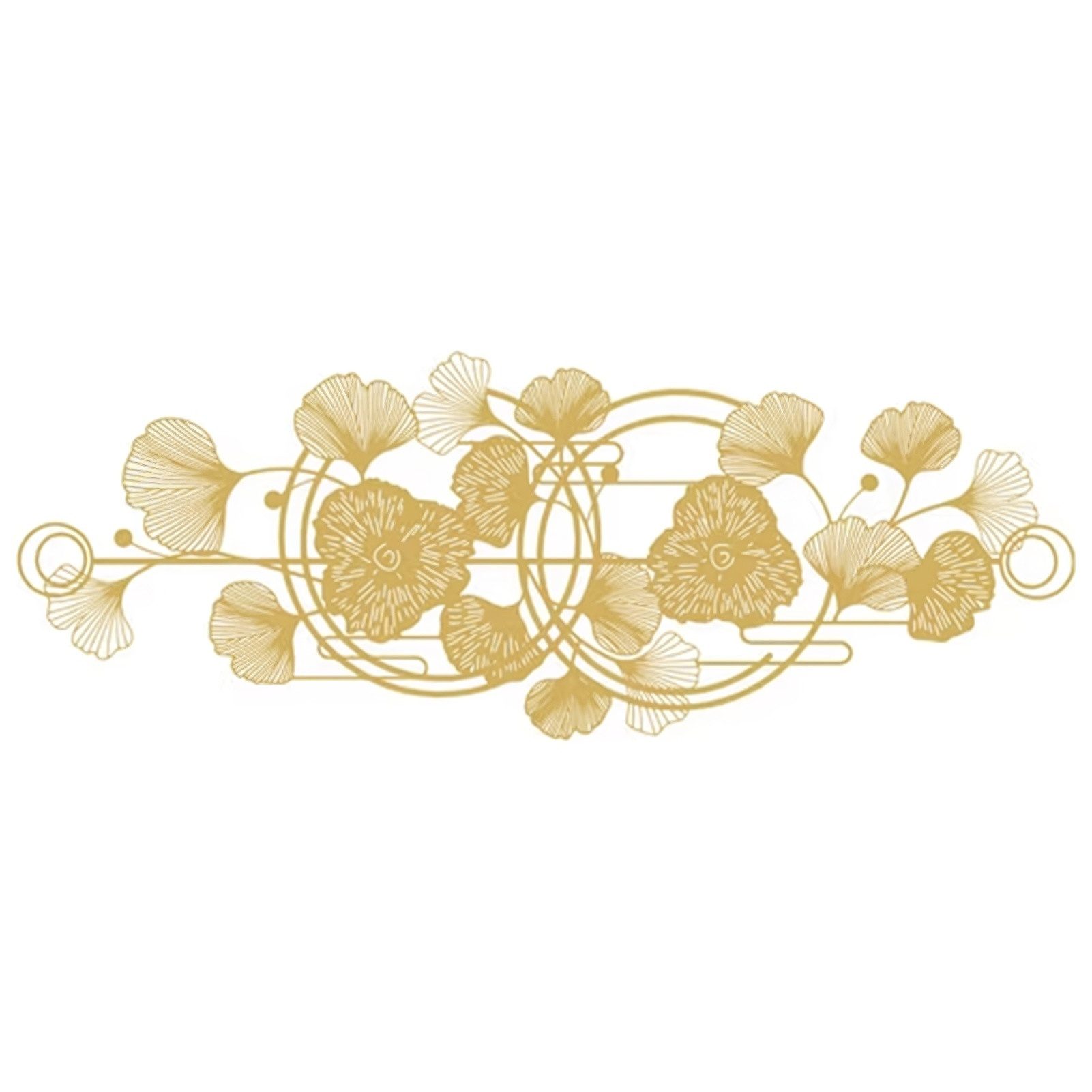 Jumpeak Wanddekoobjekt Floral Leaf Metal Art Wanddekoration, Linien, Modern Minimalistisch, Hergestellt aus Metall,Schwarz,weiß,Gold, Silber