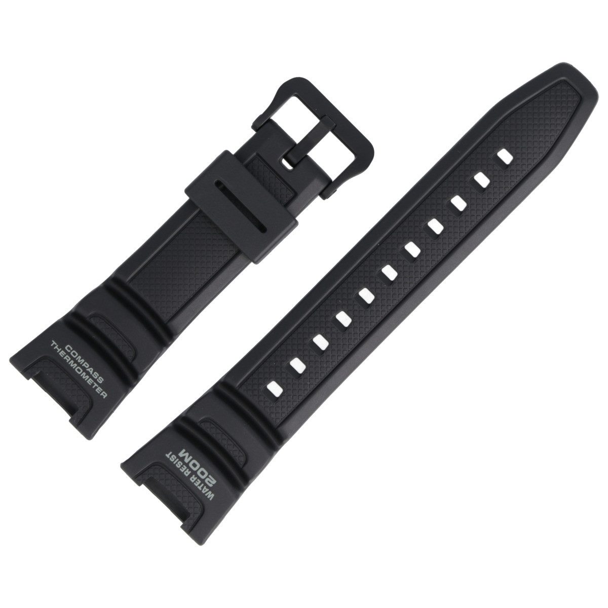 CASIO Uhrenarmband 24mm Kunststoff Schwarz SGW-100
