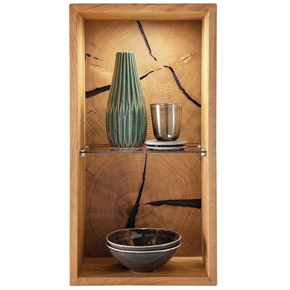 Lomadox Wandregal KIMBERLEY-69, Regal Hängeregal Wandboard modern in massiver geölter Wildeiche