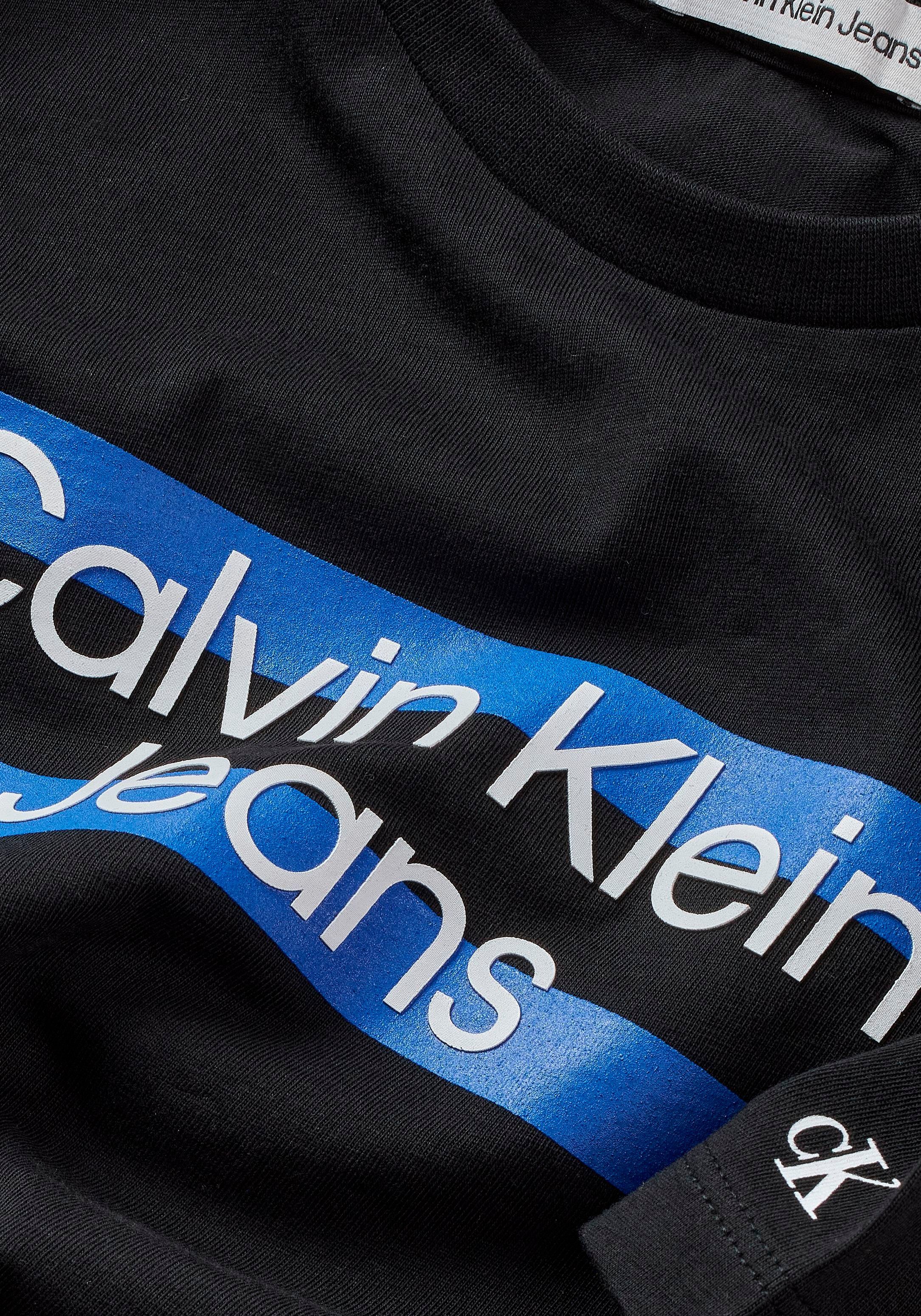 Calvin Klein Jeans T-Shirt Brust Logodruck schwarz Klein auf der mit Calvin