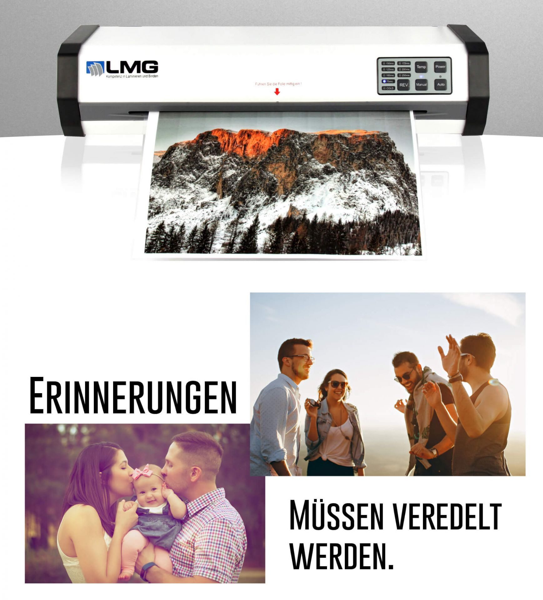 LMG Germany Laminiergerät Vollautomatisches A3 - Laminiergerät, Arbeitsbreite von 350 mm, Auto-Folienstärke, 50 s Start, 1000 mm/min, Touchpanel, Staurücklauf – Bild 5 von 5