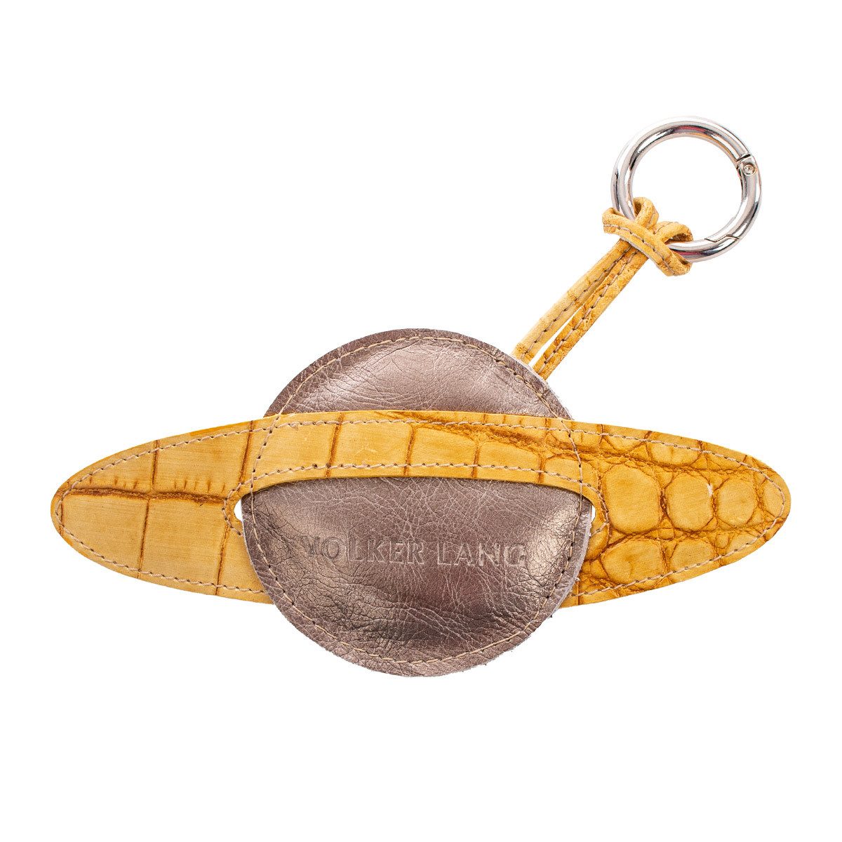 VOLKER LANG Taschenanhänger CHARM Saturn, CH3 - Premium Taschenanhänger aus Leder