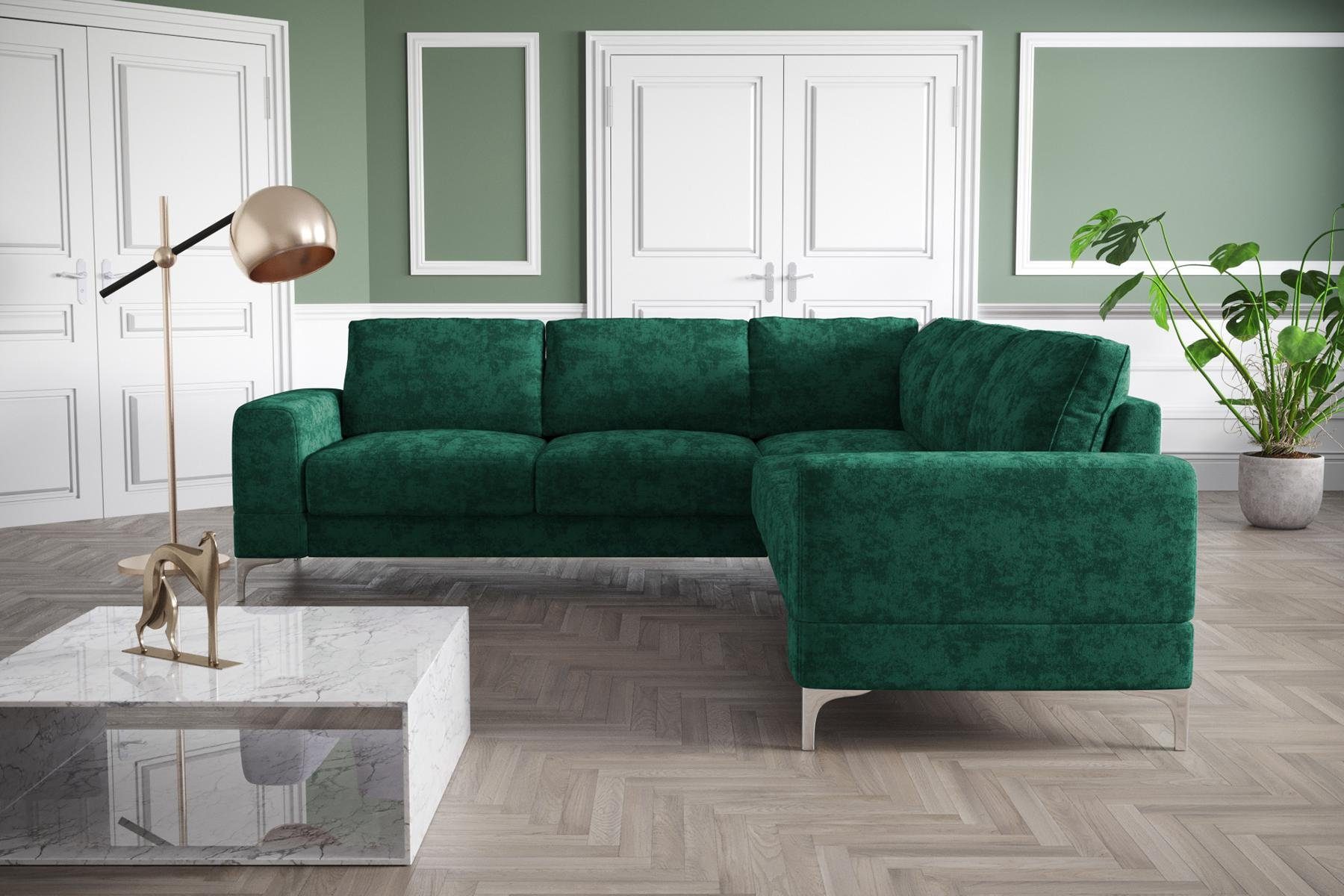 Textil Wohnzimmer Design L-Form Modern Couch Ecksofa Möbel JVmoebel Ecksofa, Grün Türkis