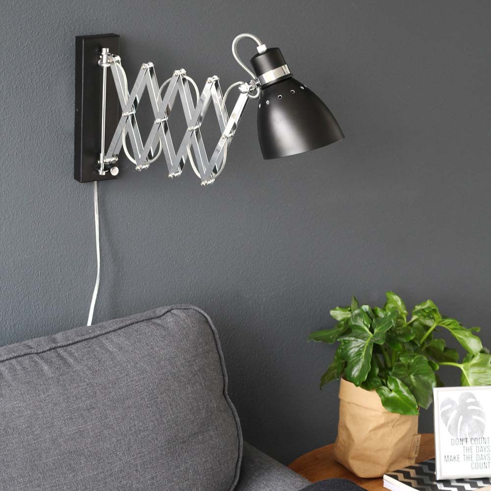 Steinhauer LIGHTING Wandleuchte, Leuchtmittel nicht inklusive, Wandlampe Spotleuchte Wandleuchte verstellbar Ziehharmonika