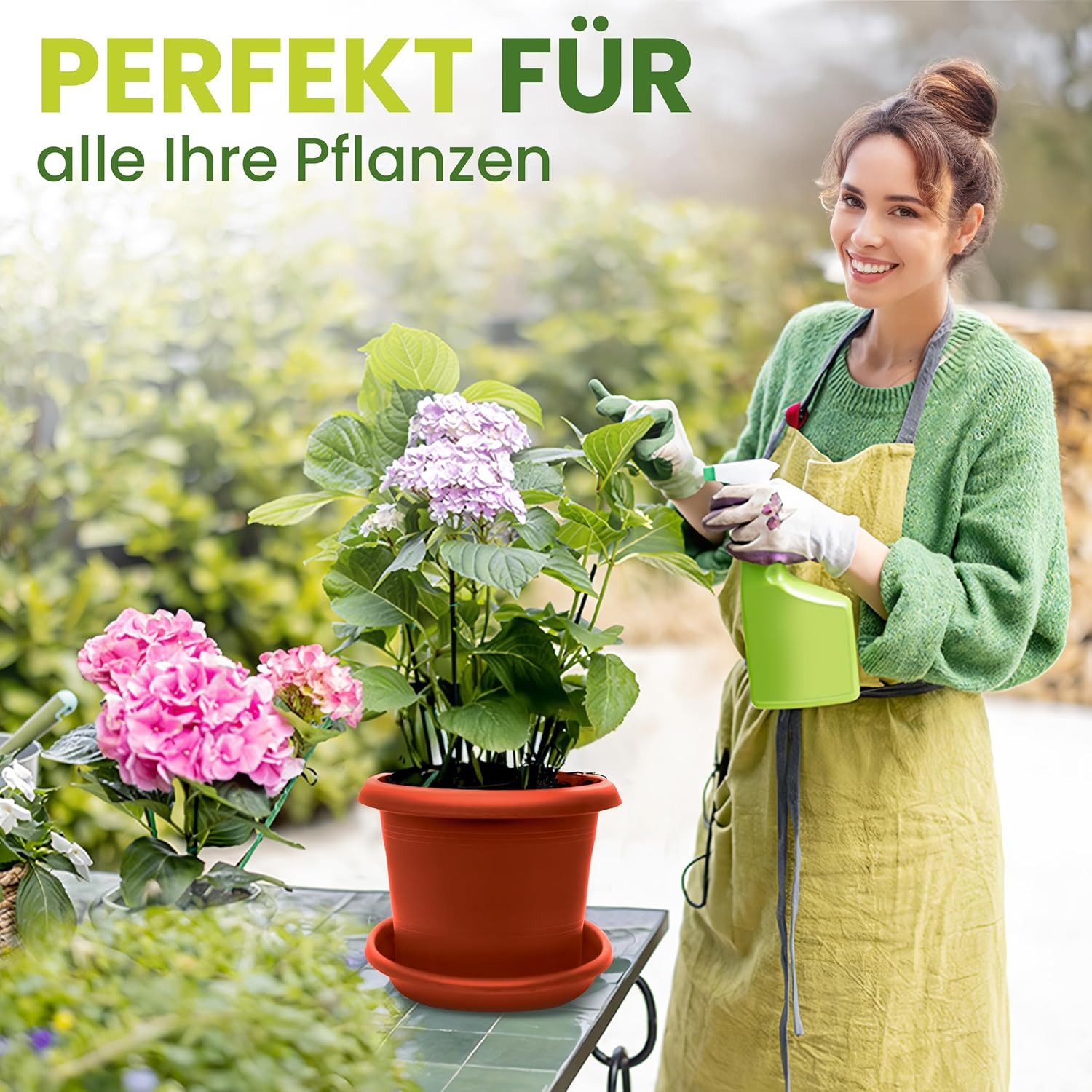 Centi Pflanzkübel Terracotta-Blumentopf Groß mit Untersetzer günstig online kaufen