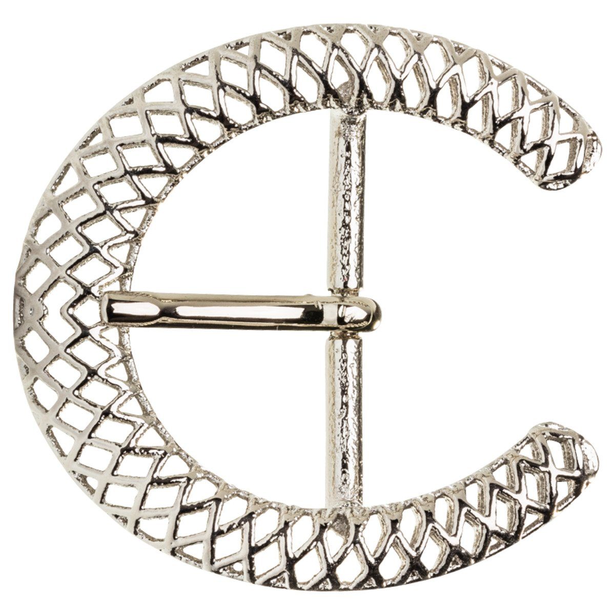 FREDERIC HERMANO Gürtelschnalle 40mm Messing Silber - Buckle Couronne - 335407500020