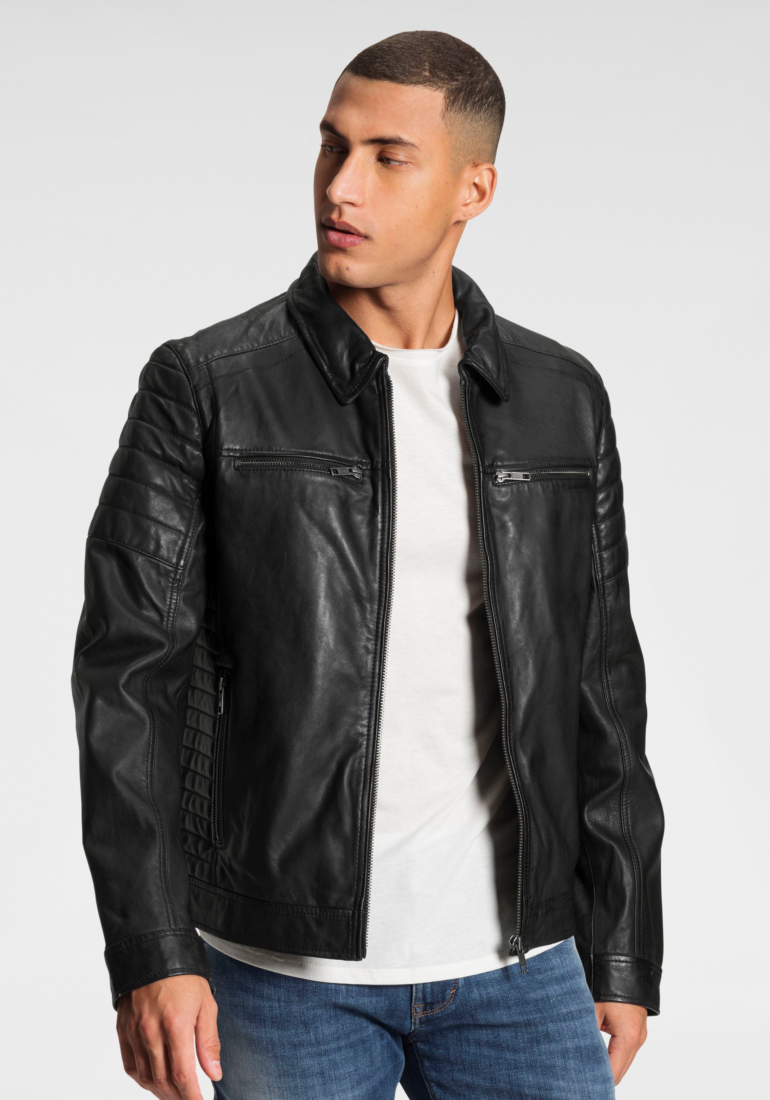 Bruno Banani Lederjacke William aus Lammnappaleder, günstig online kaufen