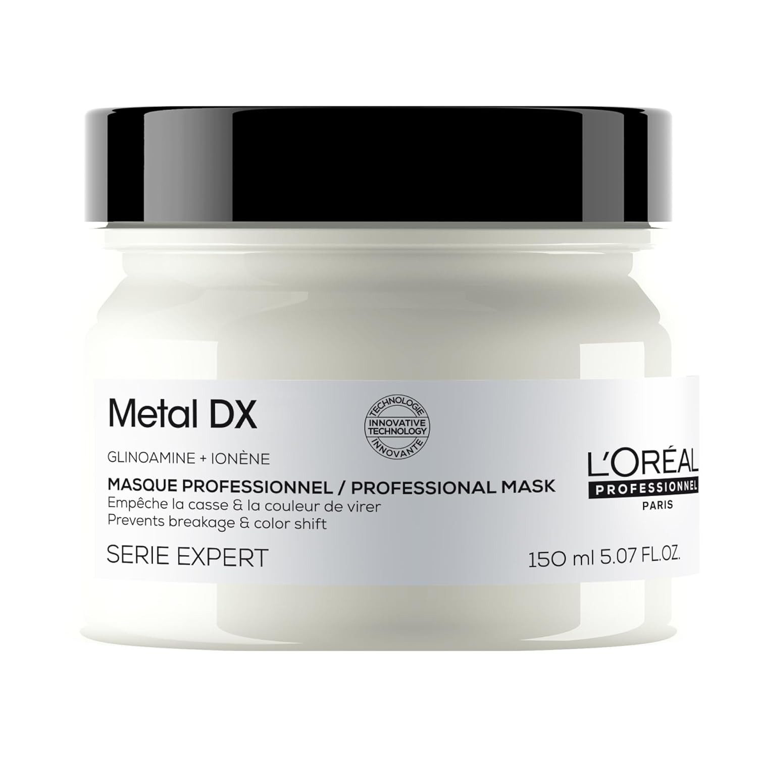 L'ORÉAL PROFESSIONNEL PARIS Haarmaske für langanhaltende Farben, weniger Haarbruch und mehr Glanz, für alle Haartypen, Serie Expert, Metal DX Maske