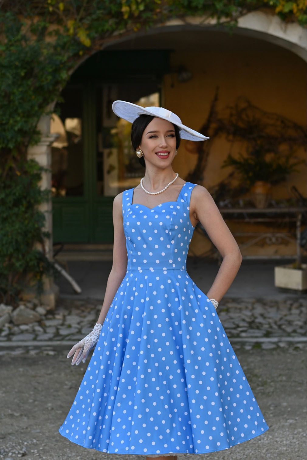 Hearts & Roses London A-Linien-Kleid Marlene Polka Dot Gepunktet Vintage Re günstig online kaufen