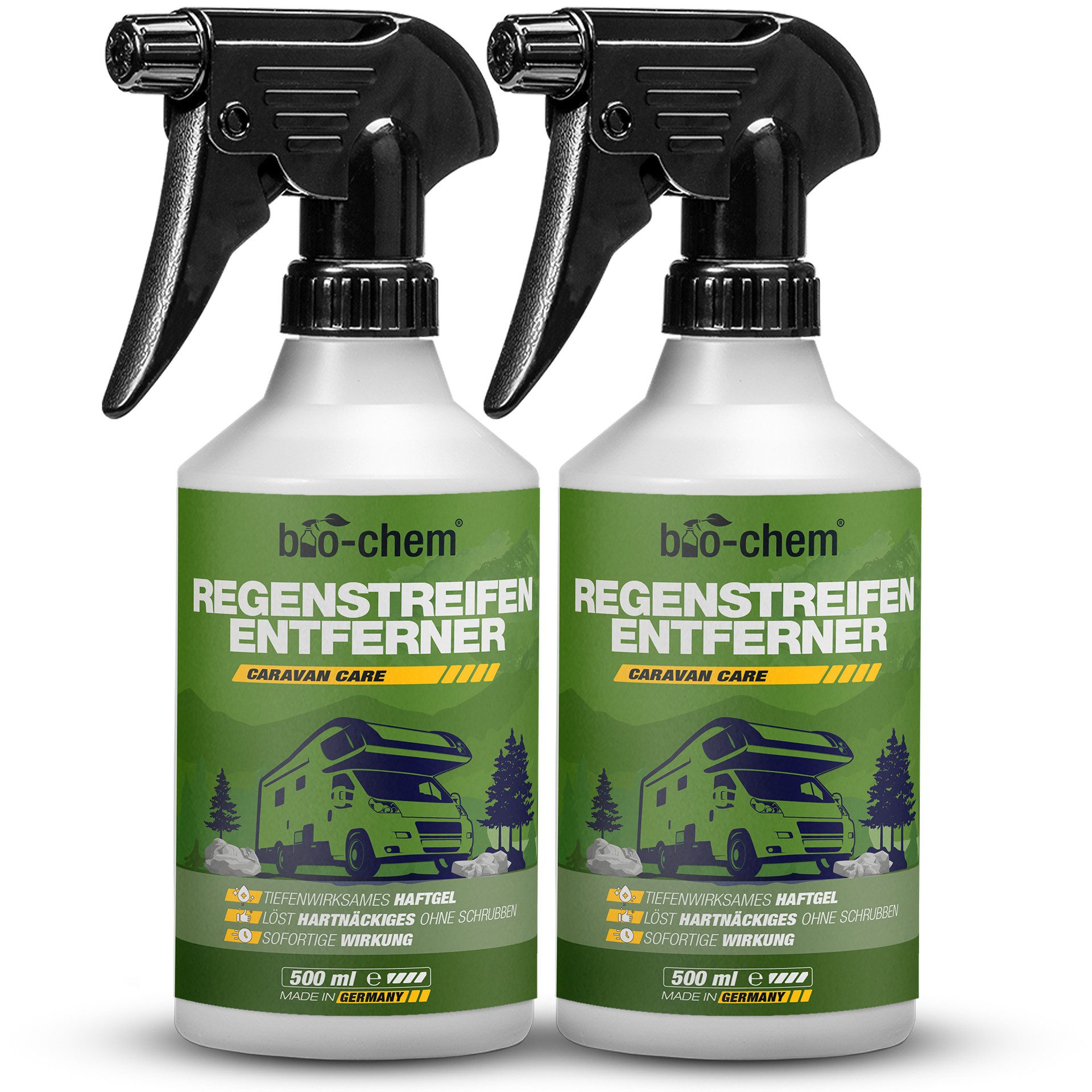 bio-chem Regenstreifen-Entferner 2x500ml – Kraftvolles Haftgel Auto-Reinigungsmittel