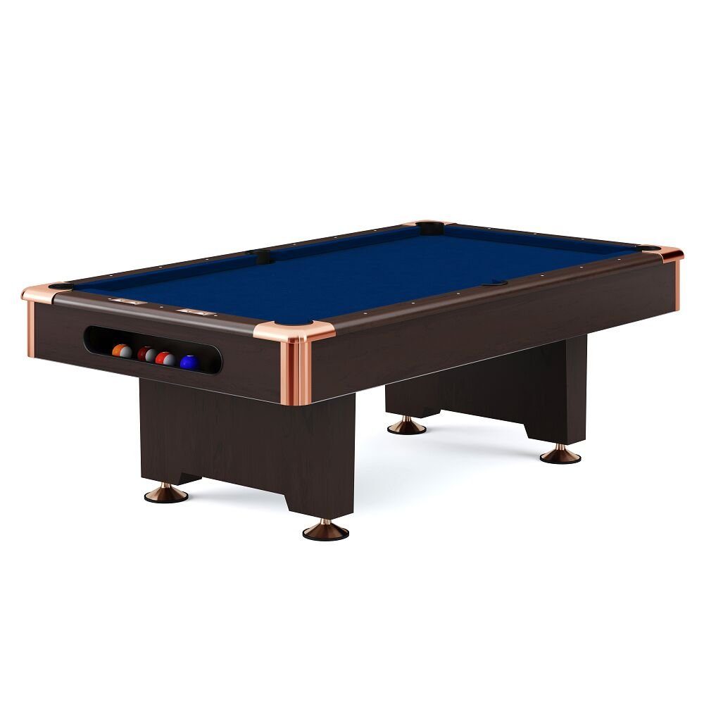 Automaten Hoffmann Billardtisch Billardtisch Club Pro in Nussbaum, Turnier Schiefer Billardtisch in 8 ft oder 9 ft EuroSpeed Blau, 8 ft (Spielfeld 224x112 cm)