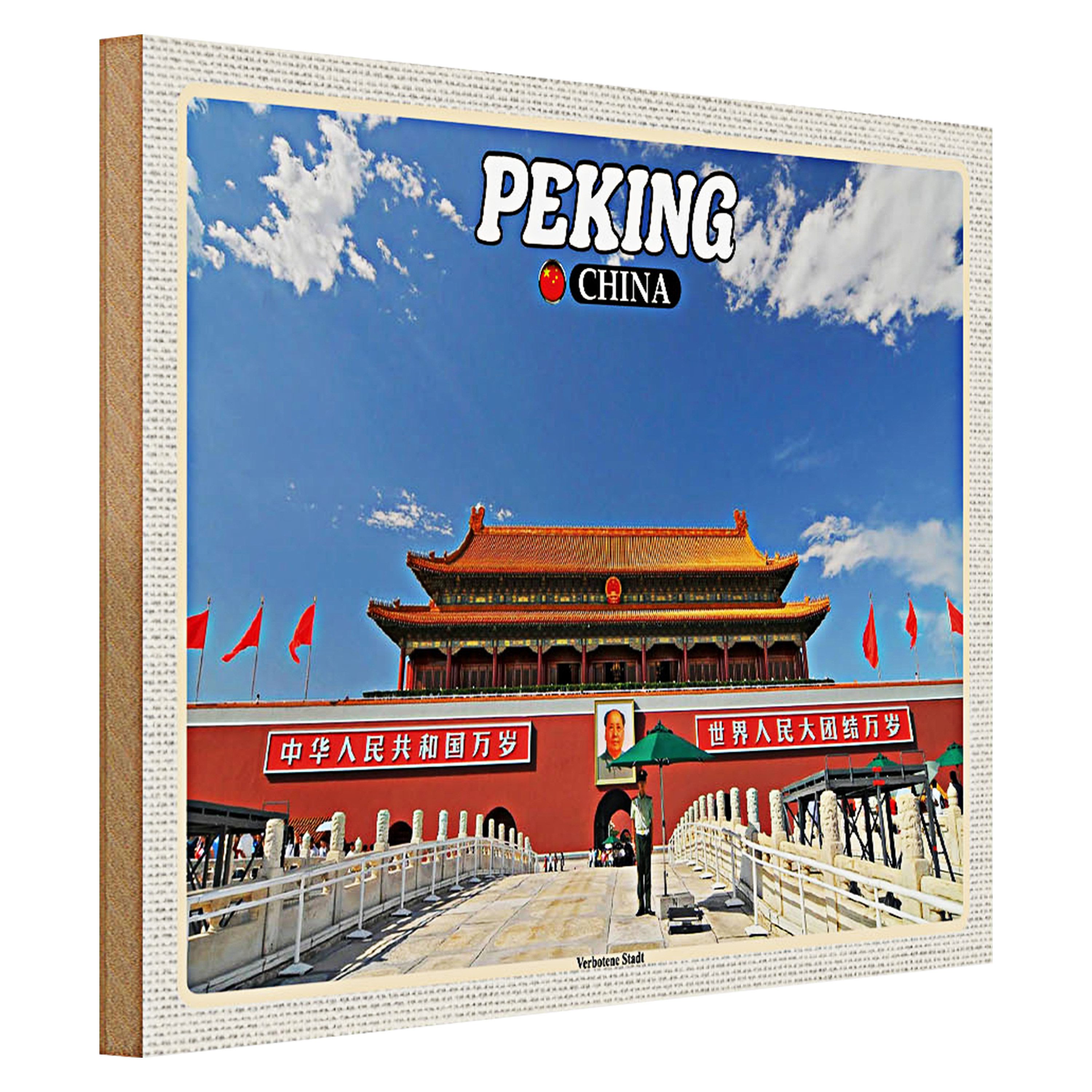 Roomando Holzbild Reise 40x30cm Peking China Verbotene Stadt