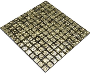 Mosani Mosaikfliesen Glasmosaik Crystal Mosaikfliesen gold glänzend / 10 Mosaikmatten