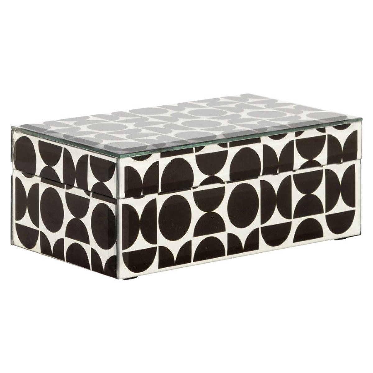 Richmond Interiors Schmuckablage Interiors Aufbewahrungsbox Vivian Schwarz Weiß (12x20cm)