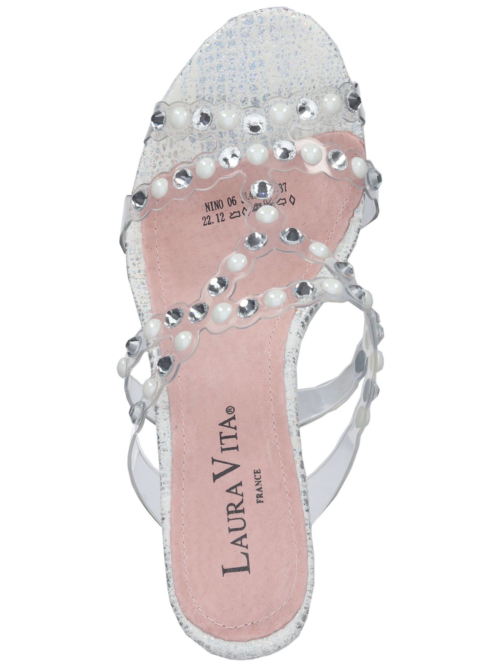LAURA VITA Pantoletten Lederimitat/Textil . Pantolette