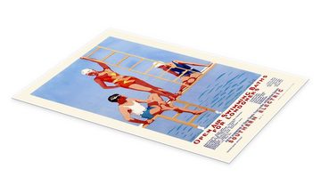 Posterlounge Poster English School, Open Air Swimming Baths for Londoners, Vintage Illustration