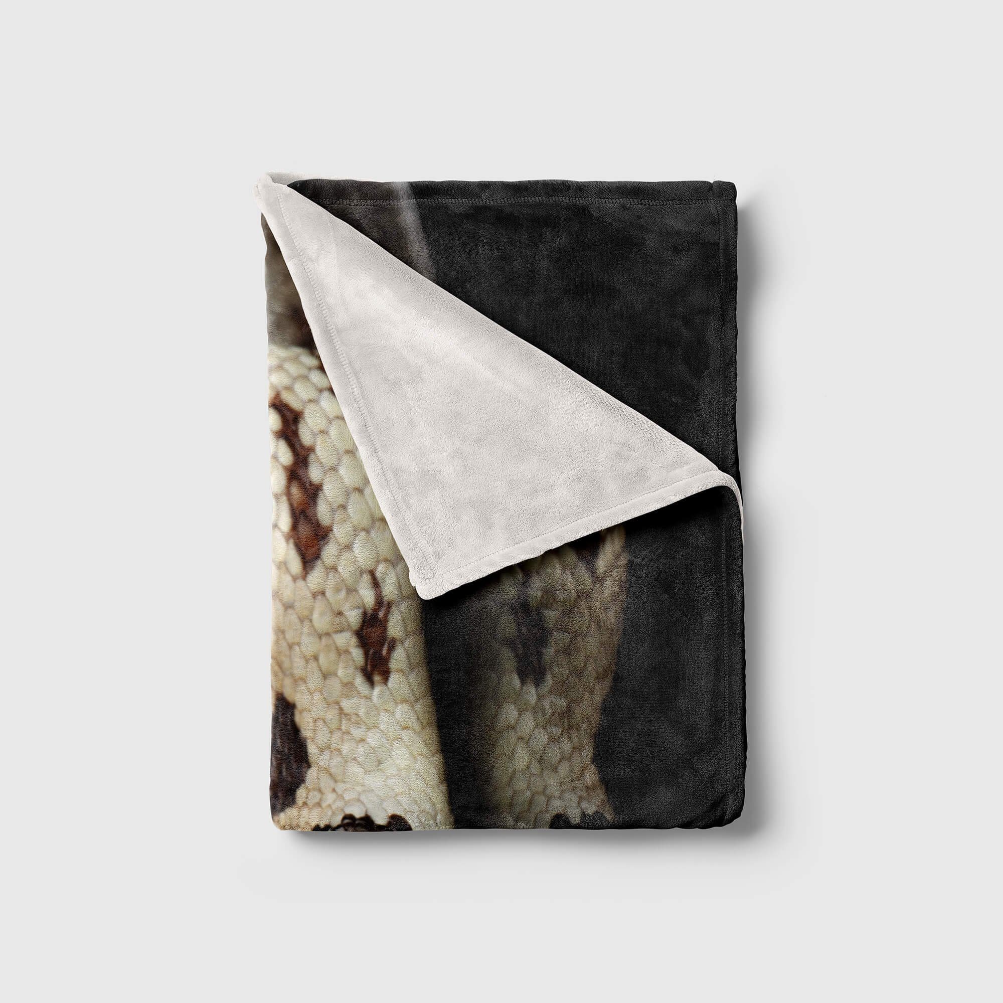 Art Strandhandtuch (1-St), Tiermotiv schöne Handtuch mit Schlange, Sinus Handtuch Saunatuch Handtücher Kuscheldecke Baumwolle-Polyester-Mix