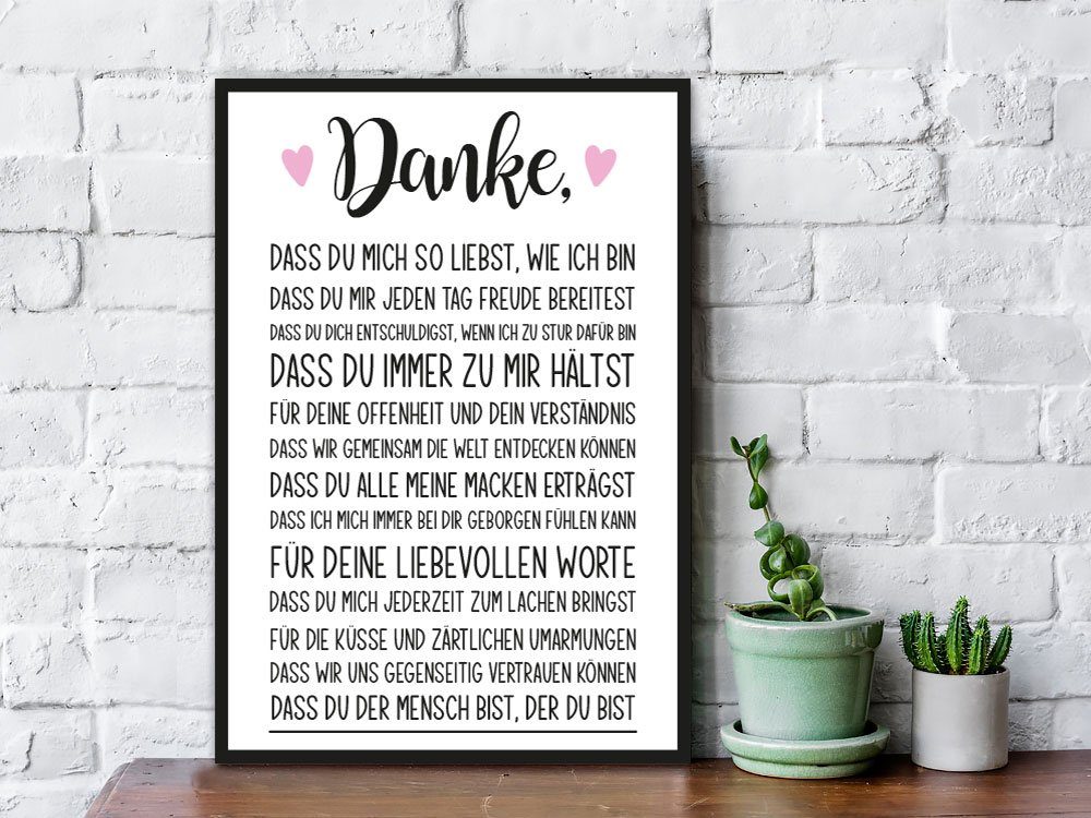 GRAVURZEILE Holzbild mit Spruch Danke - Holzschild - Geschenk für Partner & günstig online kaufen