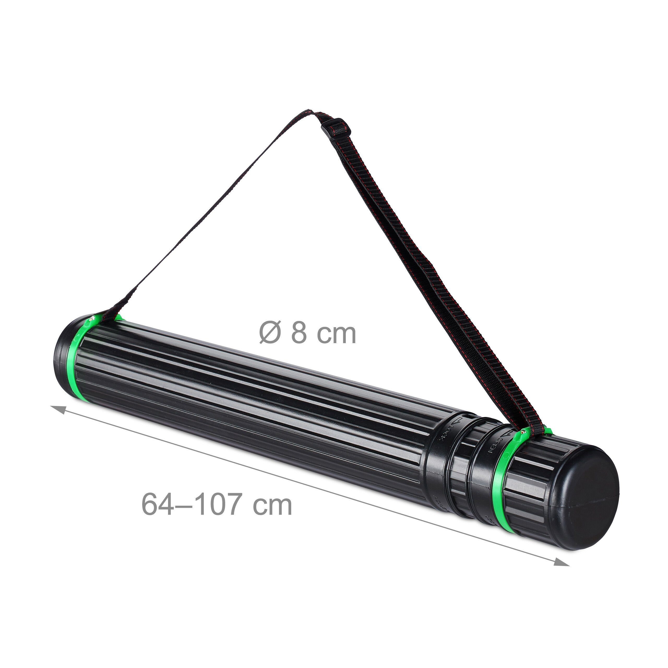 relaxdays Köchertasche 2er Set Posterrolle ausziehbar