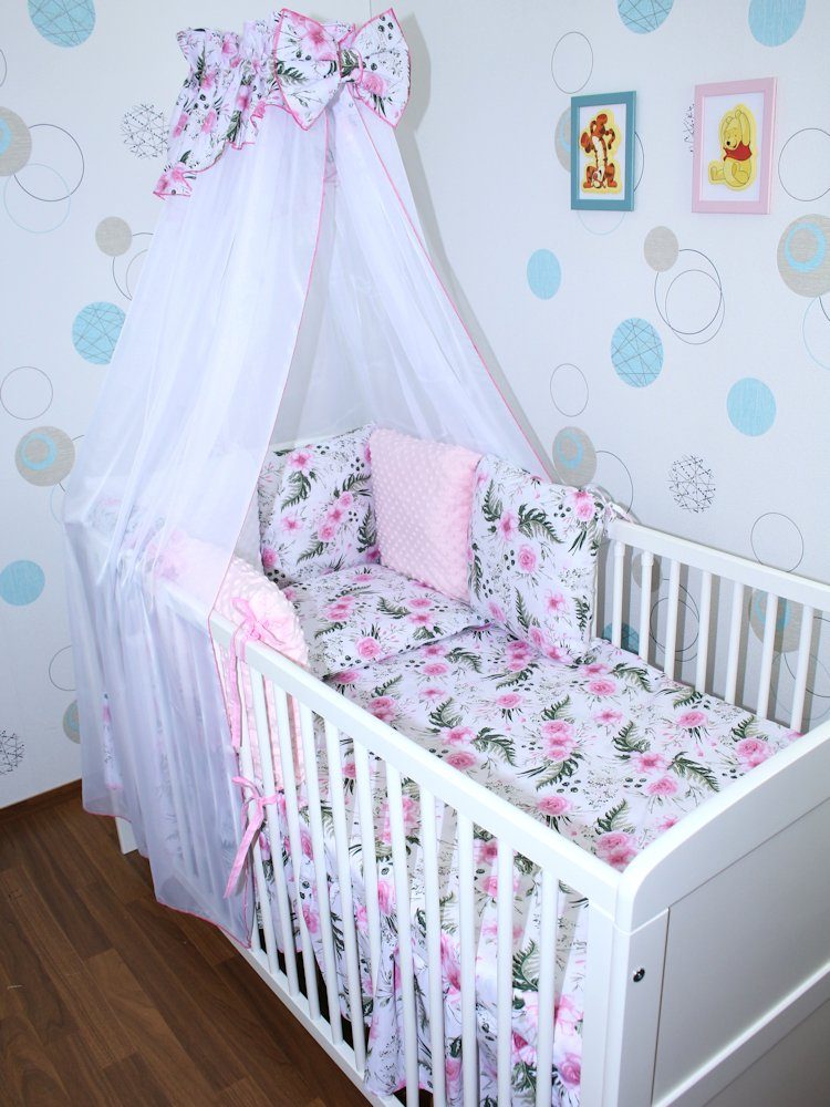 Babybettwäsche Bettwäsche Bettset MINKY - 6 x Kissen -6t -Nestchen Chiffon Himmel -7