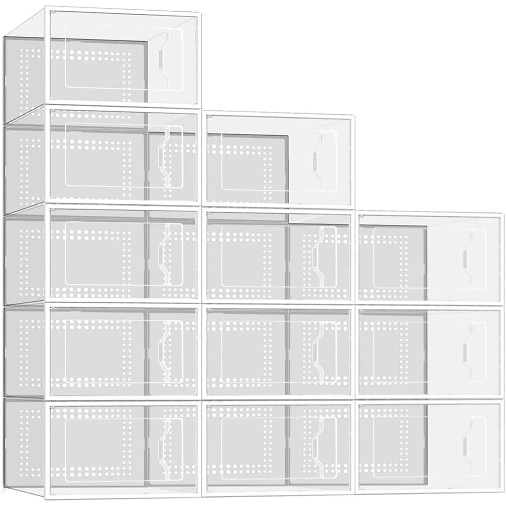 KEAYOO Schuhbox Aufbewahrungsbox stapelbar (12 St), faltbare transparente S günstig online kaufen