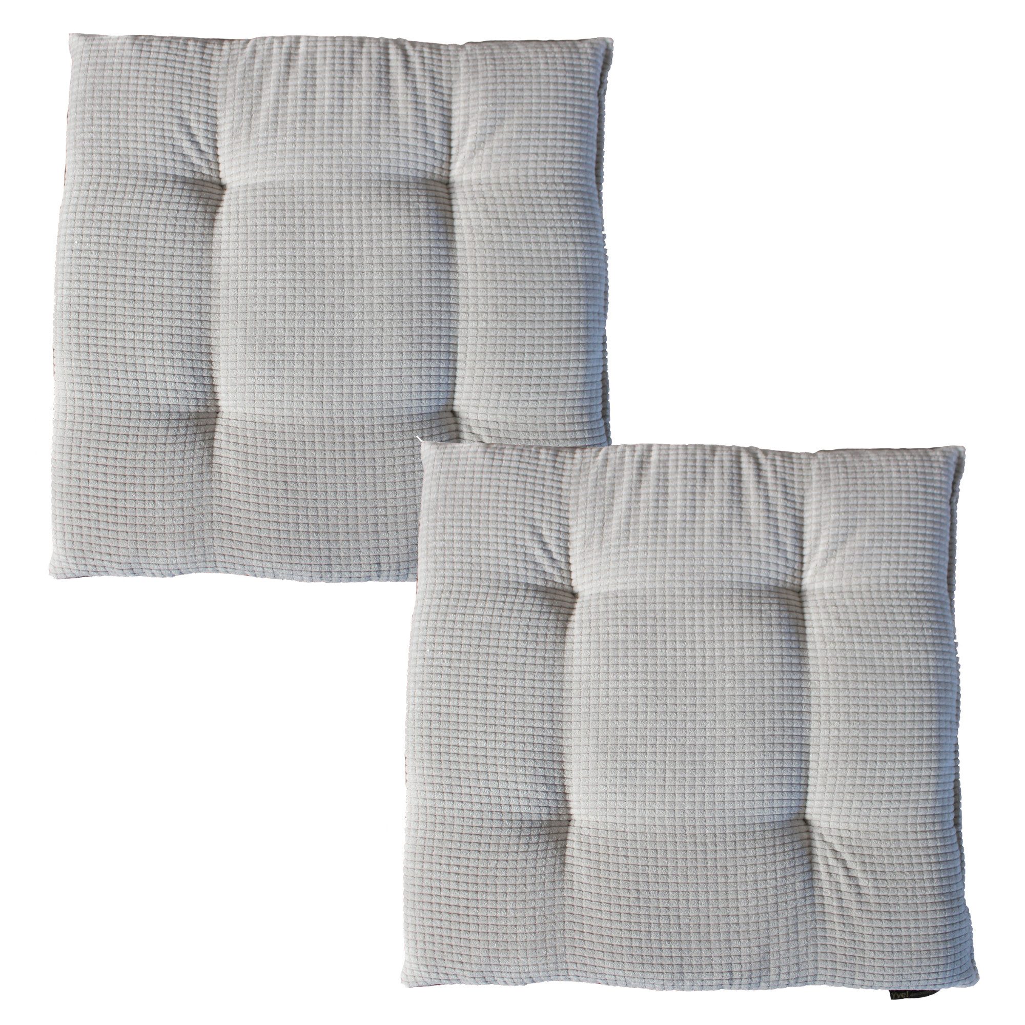 Yve! Decoration Stuhlkissen Sitzkissen New Wave ca. 40x40x4 cm 2er Set, 4-Punkt Steppung