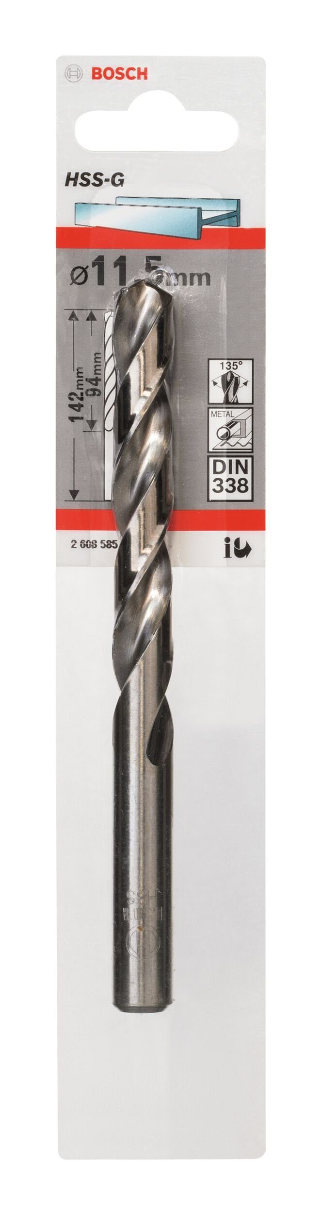 BOSCH Metallbohrer, HSS-G (DIN 101 1er-Pack 338) 142 - x mm x - 11,5