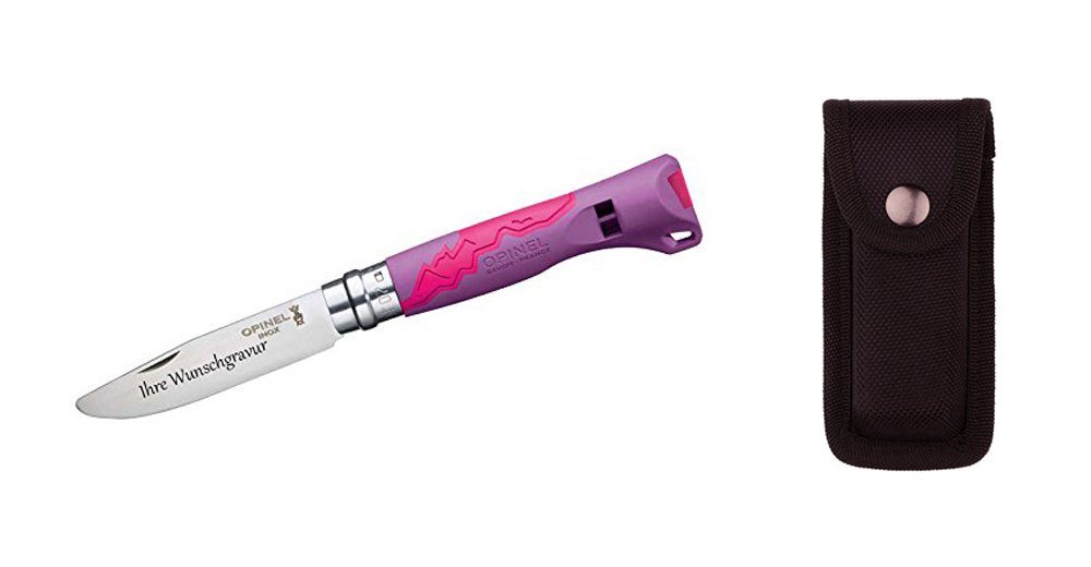 Opinel Taschenmesser No 07, Kindermesser OUTDOOR JUNIOR, violett + Etui