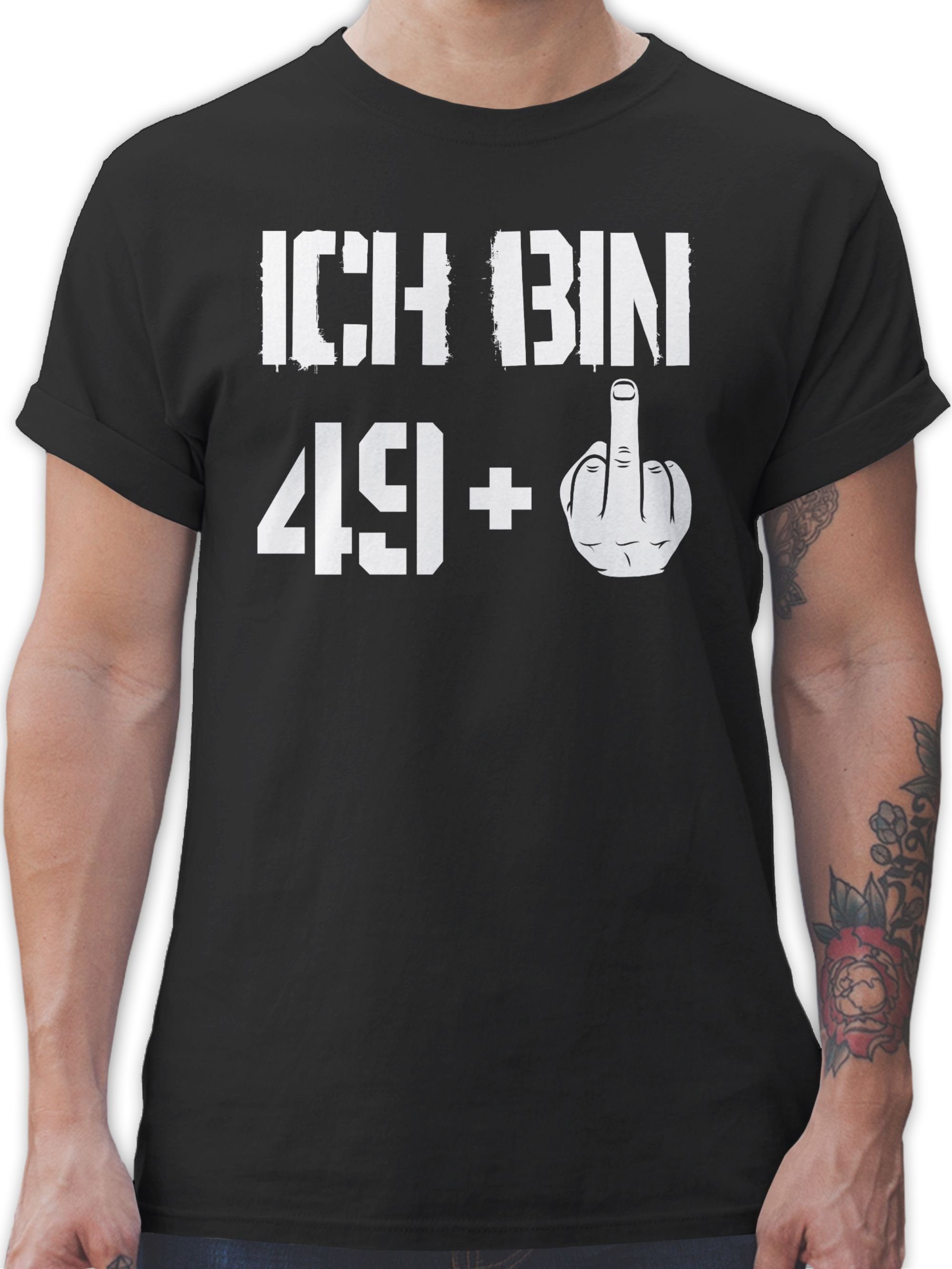 T-Shirt bin neunundvierzig Shirtracer Ich + Geburtstag 1 Schwarz 50.