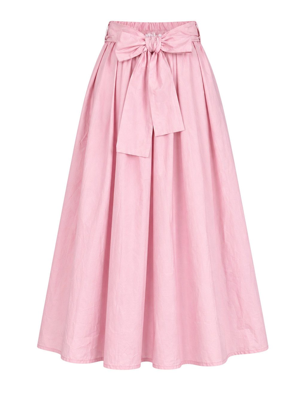 Mississhop A-Linien-Rock Damen Maxi Rock mit Schleife – Baumwollrock mit hohem Bund GR. S/M